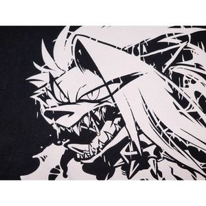 RARE HEAVY METAL LOONA Helluva Boss T-Shirt Large Vivziepop Shark Robot